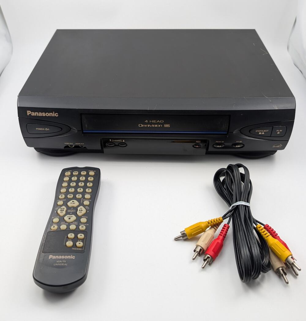 Panasonic PV-V4022 Blue Line 4-Head VHS VCR - Tested - Heads Cleaned w/ REMOTE!